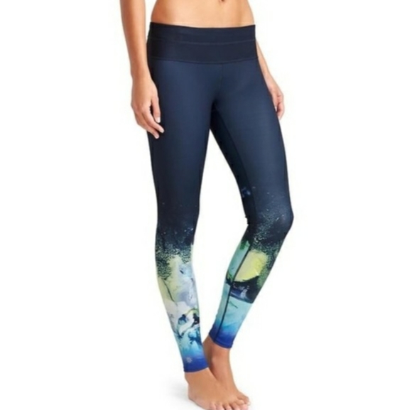 Athleta Pants - Athleta blue mercury watercolor leggings
